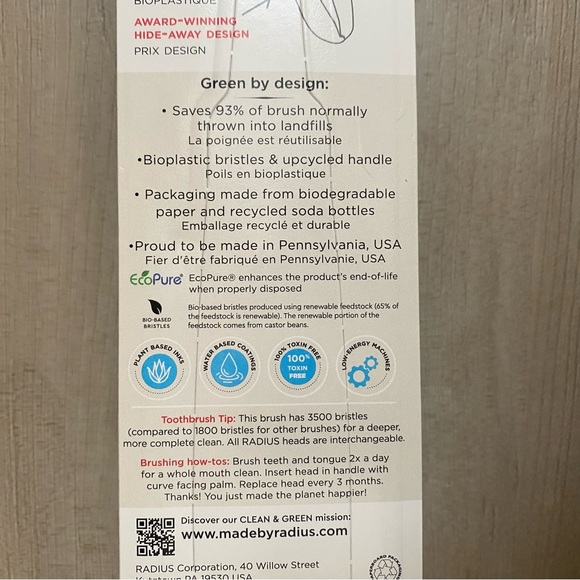 🟢 {3/$15} Radius Tour Travel Brush Toothbrush - Picture 9 of 16